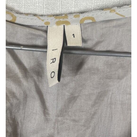 IRO Silk Mini Dress Geometric Size 1 Small Pockets Printed Layered Hem Lined EUC - Picture 12 of 16